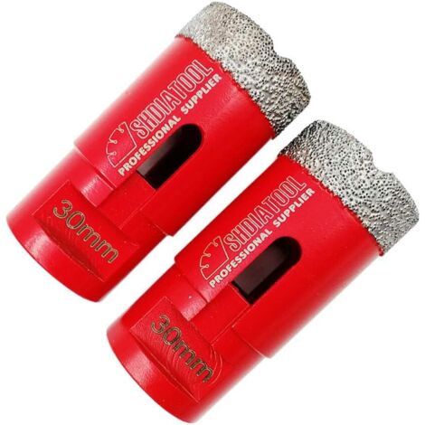 ZOLGINAH Forets Diamant 2 Pièces 30mm Trépans de Forage avec Filetage M14 pour Perçage à sec en Porcelaine Carrelage Granit Marbre