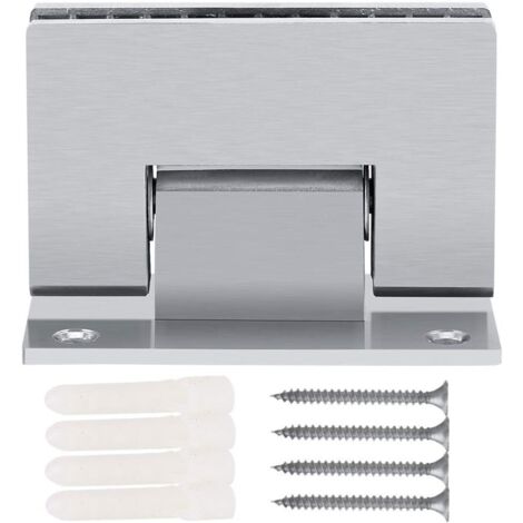 ZOLGINAH Pince de Salle de Bains en Acier Inoxydable Support de 8 à 10 mm Mur sans Cadre à Porte de Douche en Verre Charnière Murale 90 degrés Pince de charnière de Douche (1/5)