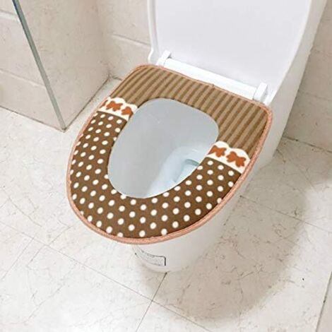 ZOLGINAH Lot de 2 housses de siège de toilette douces et lavables en velours côtelé pour abattant de WC (1/5)