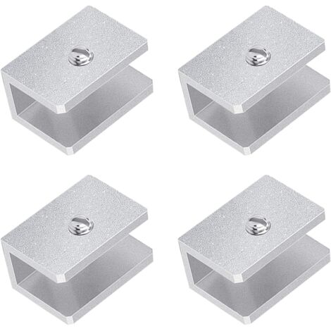 ZOLGINAH Clip de verre rectangulaire, 4 pièces Clip de verre en alliage d'aluminium réglable Support de serrage de verre Support de support d'étagère pour verre de 6 à 10 mm d'épaisseur (1/5)
