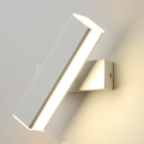 ZOLGINAH Applique Murale LED 6W Lampe Murale Blanc Chaud Acrylique Moderne Lampe de Mur Rotatif Fer Éclairage Mural pour Chambre Salon Bureau Couloir (Blanc) (1/5)