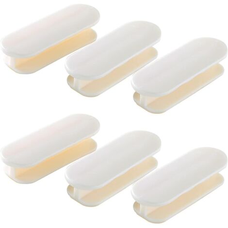 ZOLGINAH 6 Pièces Poignées de Meuble Autocollantes Adhésif Fenêtre Poignée Poignée de Cuisine Autocollante Poignée Porte Coulissante, Blanche (1/5)