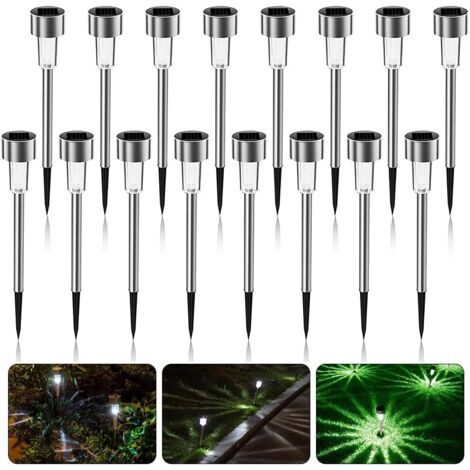 ZOLGINAH Lumiere Solaire Exterieur Jardin, 16pcs Inoxydable LED Lampe Solaire pour Exteriepure, IP44 Étanches Décoration pour Chemins Pelouse, Garage, Patio, Cour (1/5)