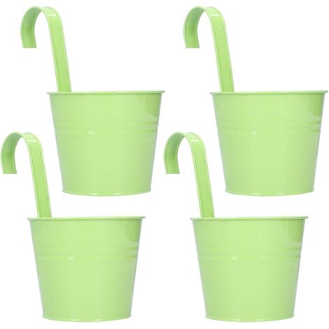 ZOLGINAH 4 Set Fleur Plante succulente Pot Mural Fer planteur Jardin Balcon Accessoire d¨tachable Crochets Conception(Vert Clair) (1/5)