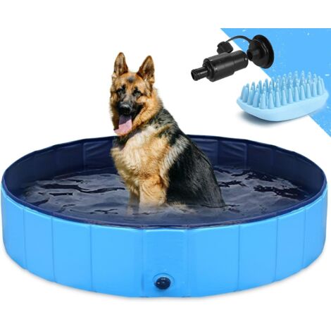ZOLGINAH Piscine Pliable pour Chiens Animaux de Compagnie et Enfants Baignoire Bassin de Baignade Pataugeoire Portable en PVC Antidérapant Tub de Chien et Chat Piscine d’Enfant et de Chien 48"x 12" (1/5)
