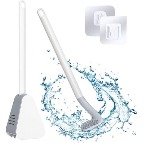 ZOLGINAH Golf Silicone Toilet Brush,Brosse de Toilette Golf Brush,Brosse WC Silicone Murale,360° Pas D'impasses Golf Toilet Brush,Brosse WC Silicone avec Support à Séchage Rapide,Brosse WC & Supports (1/5)