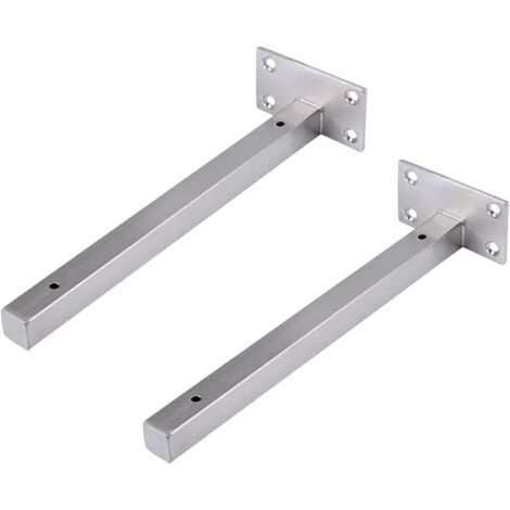 ZOLGINAH 30cm Supports Étagère Flottants, Monté éTagèRe, Equerre Industrielle Etagere Murale Fixation Invisible Supports Vintage Equerre Murale Equerre Metallique Bricolage Argent avec Vis (2 PièCes) (1/5)