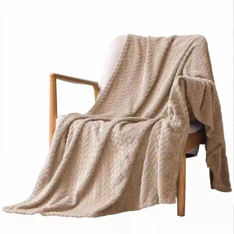 ZOLGINAH Couvertures Polaires en Flanelle, Couvertures Moelleuses, Microfibre Légère Super Douce pour Canapé, 100x150cm, Beige (1/4)