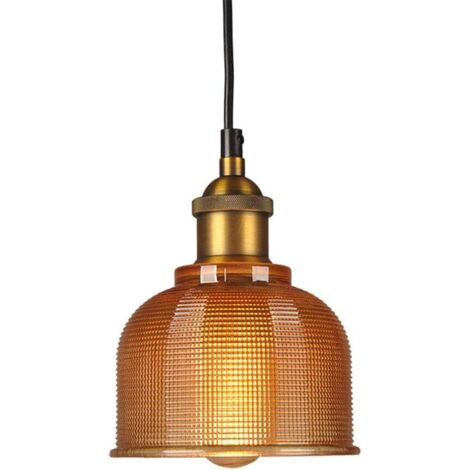 ZOLGINAH Vintage Lampe Suspension Industrielle En Verre Luminaire Suspension E27 Loft Suspension Luminaire pour Salon Chambre Restaurant Café Bar (Ambre) (1/5)