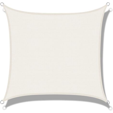 ZOLGINAH Voile d'ombrage (HDPE) Rectangulaire 3.5 x4.8m Crème Protection des Rayons UV pour Terrasse Camping Extérieur Jardin