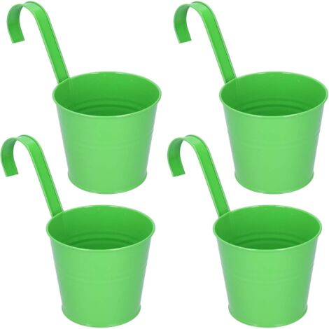ZOLGINAH 4 Set Fleur Plante succulente Pot Mural Fer planteur Jardin Balcon Accessoire d¨tachable Crochets Conception(Vert) (1/5)