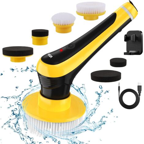 ZOLGINAH Handheld Spin Scrubber Power Brosse de Nettoyage électrique avec 6 têtes de Brosse interchangeables et Support Mural adhésif pour carrelage comptoir Baignoire (1/5)