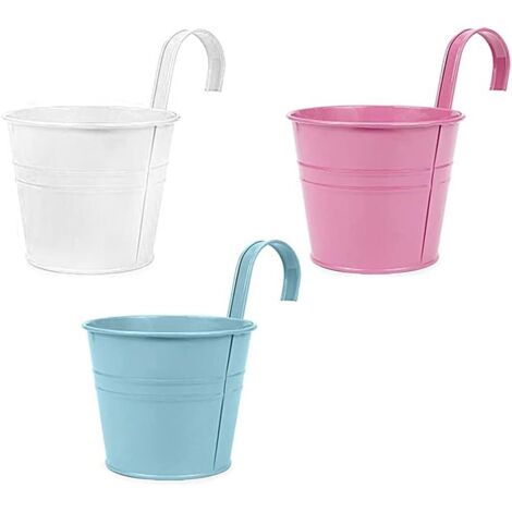 ZOLGINAH 3 Pots De Fleurs PCS, Pots De Jardin Seaux Suspendus Jardinière Suspendue Pots De Fleurs De Jardin En Métal Salon Pots De Fleurs Pour Jardin Balcon Salon Boutique Allée Décor À La Maison (Pet (1/5)