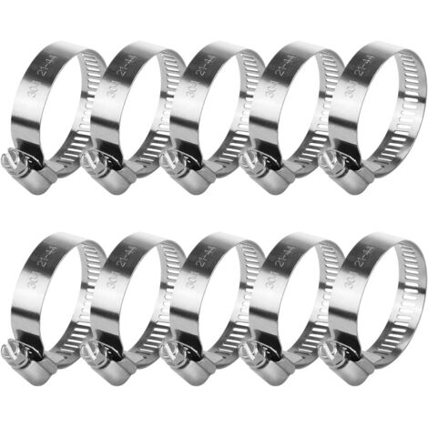 ZOLGINAH 10 Pcs Tuyau Clips Réglable Colliers de Serrage Ajustables en Acier Inoxydable(21-44 mm) (1/5)