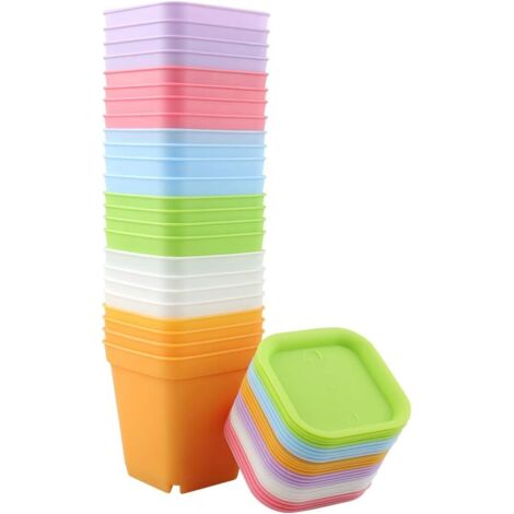 ZOLGINAH Pot de Fleurs en Plastique 24 pièces, 7x8 cm, adapté aux succulentes et Petites Plantes en Pot (1/5)