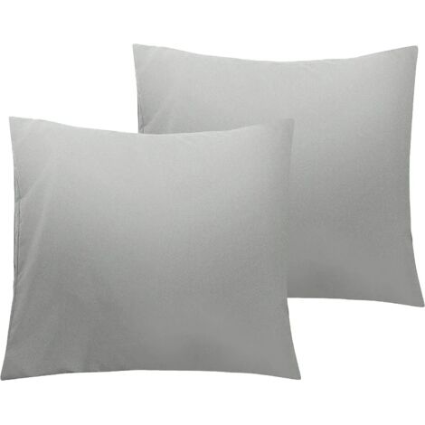 ZOLGINAH Lot de 2 Taies d'oreiller en Microfibre avec Fermeture éclair, Taie d’Oreiller Facile à Laver et Super Doux, 65x65cm, Gris Argent (1/5)