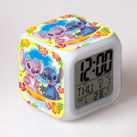 ZOLGINAH Petite Taille 3inch 8 cm,Stitch,Anime, Réveils numériques LED pour beb,Décoration de Chambre pour Les Enfants-15 (1/5)
