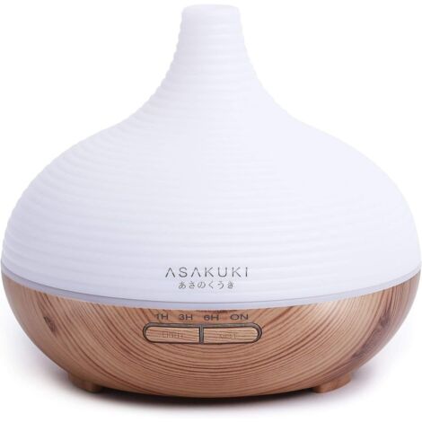 ZOLGINAH Diffuseur d'Huiles Essentielles 300ml, Premium 5 en 1 à Ultrasons Electrique Vaporizer Humidificateur, Minuterie et Arrêt Automatique sans Eau, 7 Couleurs de lumière LED pour Yoga, Maison-jau (1/5)
