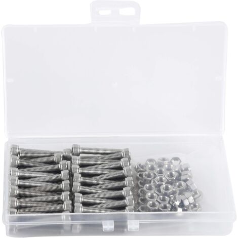 ZOLGINAH M5x30mm Acier Inoxydable 304 Pièces Mécaniques Bouton à Tête Hexagonale Socket Tête Câble Boulons Vis Avec écrous(Boulon 60PCS, écrou 60PCS) (1/5)