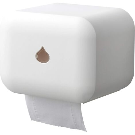 ZOLGINAH Porte-papier rouleau de papier hygiénique Étanche fixé au mur auto-adhésif Distributeur de papier hygiénique (Blanc) (1/5)