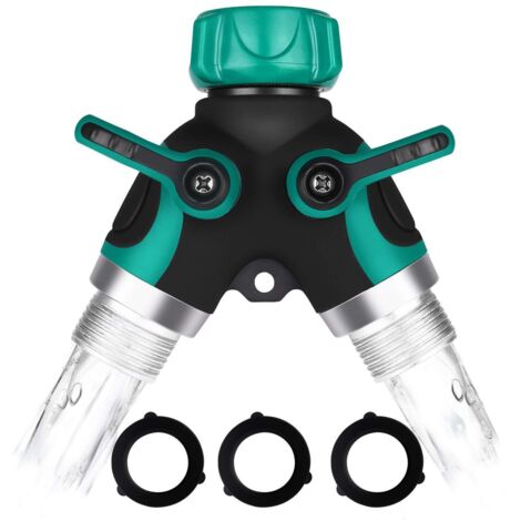 ZOLGINAH Séparateur De Tuyau 2 Voies Arrosage Répartiteur De Robinet d'Eau Connecteur Rapide Adaptateur De Tuyau d'Arrosage Pour Robinet Jardin 3/4" Connecteur De Tuyau En Y 2 Voies Avec Vanne d'Arrêt (1/4)