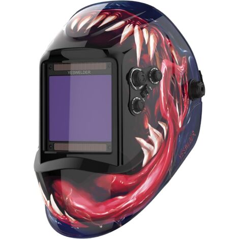 ZOLGINAH Masque de Soudage à Couleur Véritable, 10X9cm Grand écran de Vue Auto Darkening Casque de Soudage à énergie Solaire, 4 capteurs d'arc, Large Ombre 45/9-9/13 pour TIG MIG Arc Grind (1/5)