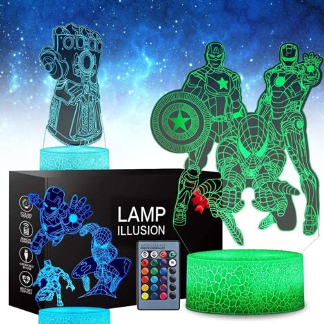 ZOLGINAH Jouet lumineux 3D Super, convient pour la décoration de chambre d'enfant, 3 motifs, 16 couleurs changeantes avec télécommande et tactile, cadeau d'anniversaire pour garçons et filles (1/5)