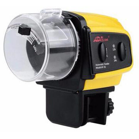 ZOLGINAH Distributeur Nourriture Poisson Aquarium - Timer Rechargeable avec Câble de USB Charger, Distributeur Automatique Aquarium avec Ecran LCD, Distributeur Nourriture Tortue (1/5)