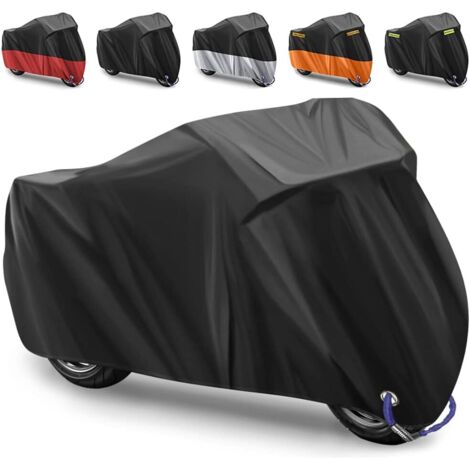 ZOLGINAH Housse de Protection pour Moto Housse de Moto Couverture Imperméable Housse de Protection pour Moto Exterieur en 210D Oxford Tissu pour Moto,Contre la pluie-265X105X 125CM(Noir) (1/5)