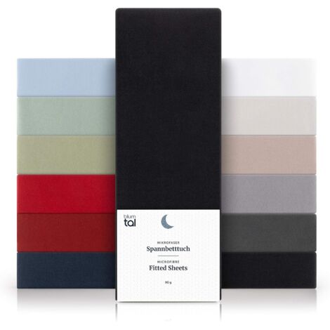 ZOLGINAH Basics Lot de 1 Drap Housse 80x200 Bonnet 30 cm - Drap Housse 80 x 200 Microfibre De Haute Qualité - Doux, Résistant, Anti Plis - Certifié Oeko-Tex – Noir (1/5)