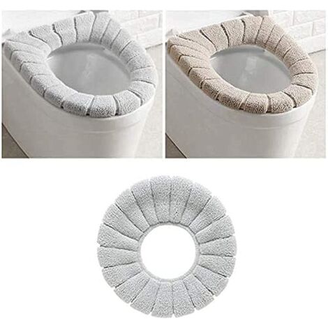 ZOLGINAH Coussins de Siège de Toilette,Coussins de Couverture de Siège de Toilette 2PCS Tapis de Siège de Toilette Universel en Tissu Extensible (1/5)