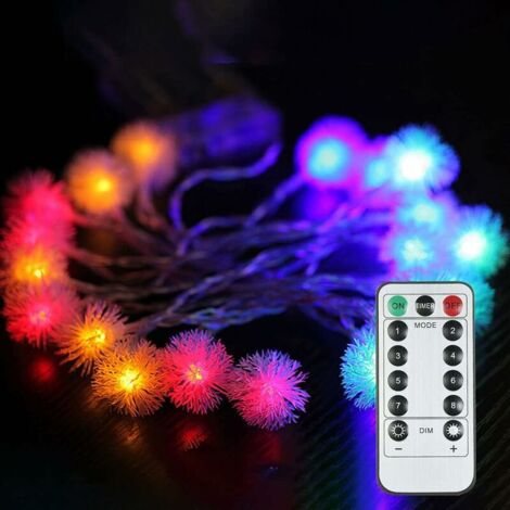ZOLGINAH Guirlandes de Boules de Neige, 8.2ft / 20 LED Guirlande Lumineuse de Noël avec Télécommande, étanche Décoration pour Intérieur Et Extérieur Fête de Mariage Sapin de Noël (Coloré) (1/5)