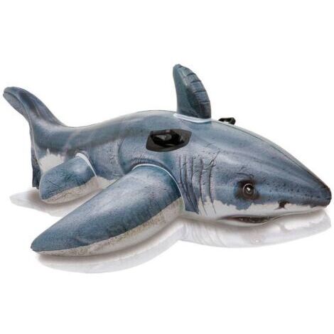 ZOLGINAH Requin blanc gonflable à chevaucher - Gris (1/5)