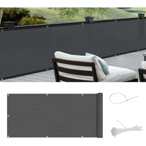 ZOLGINAH Brise-Vue pour Balcon HDPE Couverture de confidentialité Écran,Vent Protection UV Résistant aux,90x500cm,Anthracite (1/5)