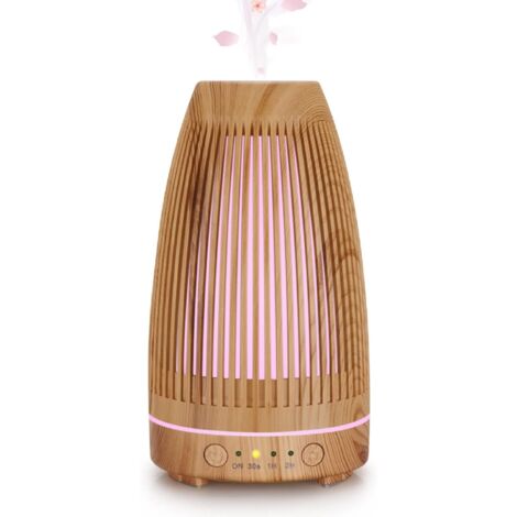 ZOLGINAH Diffuseurs d'Huiles Essentielles Electrique,Ultrasonique Humidificateur Diffuseur Aromathérapie Electrique 14 Couleurs Lumières LED pour la Maison, Yoga, Bureau, Spa, Chambre – Bois (1/5)