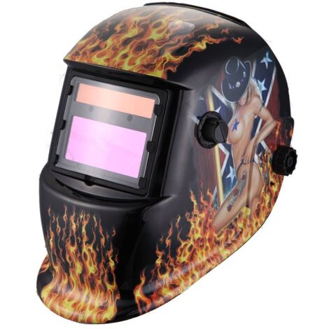 ZOLGINAH Casque de Soudure Automatique - Masque de Soudure avec 2 Lentilles et 2 Capteurs de filtre à ombre réglables DIN9-13 pour le soudage à l'arc de MIG TIG MAG [Classe énergétique A+++] (1/5)