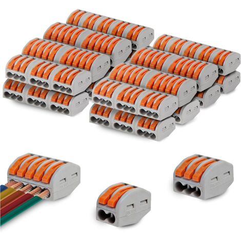 ZOLGINAH Bloc de Connecteurs Electriques Rapide Bloc de Connecteurs De Fil Avec Pinces À Levier Pour Câbles Métalliques Solides, Toronnés Et Flexibles - Ensemble de 50 (1/5)