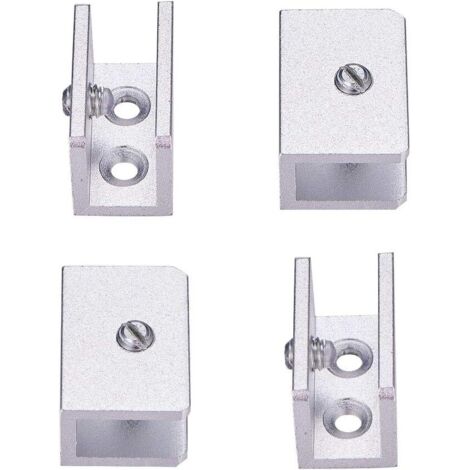 ZOLGINAH Lot de 4 supports d'étagère réglables en alliage d'aluminium pour verre de 8 à 12 mm d'épaisseur (rectangulaire) (1/5)