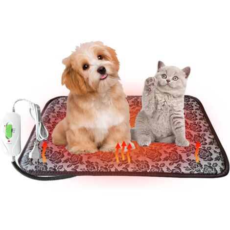 ZOLGINAH Tapis Chauffant Chien Chat,Coussin Chauffant Chien Chat,Couverture Chauffante Chat Chien,Coussin Chauffant Tapis Chauffant Imperméable pour Animaux de Compagnie pour Chats et Chiens,45x45 cm (1/5)