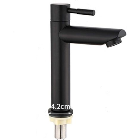 ZOLGINAH Robinet de salle de bain en acier inoxydable noir mat (1/3)