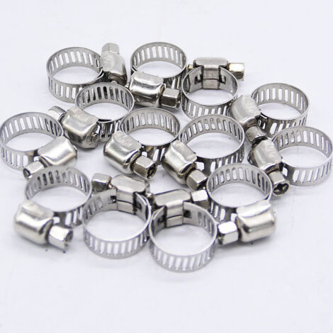 ZOLGINAH 12Pcs Collier de Serrage Tuyau Ajustable en Acier Inoxydable avec tournevis pour Home Gaz (13–19 mm) (1/5)