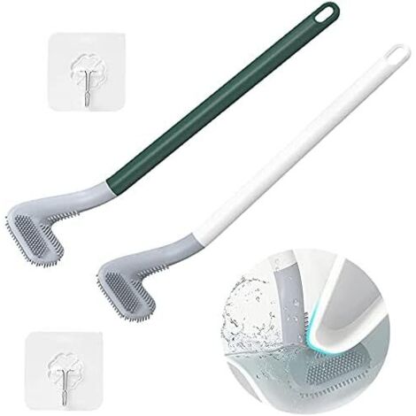 ZOLGINAH Brosse de Toilette à Tête de Golf, Brosse de Toilette à Long Manche, Brosse de Nettoyage à Impasse, Brosse de Toilette de Golf en Silicone, Brosse de Toilette Murale Créative, avec Crochet (1/5)