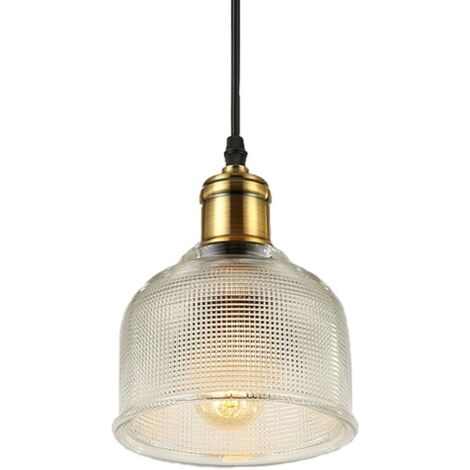 ZOLGINAH Vintage Lampe Suspension Industrielle En Verre Luminaire Suspension E27 Loft Suspension Luminaire pour Salon Chambre Restaurant Café Bar (Clair) (1/5)