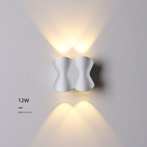 ZOLGINAH Murale intérieur,12W 3000K blanc chaud Lampe Murale,Moderne Luminaire Murale,Éclairage Murals Etanche,Appliques Murales avec haut et bas Angle de Faisceau Réglable (1/3)