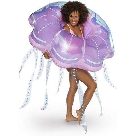 ZOLGINAH Gonflable,la double valve inclinable de jouet du flotteur gonflable de méduse garantit un épaississement serré,photographie de voyage accessoires radeau de salon de salon,48 x 49 x 15.5inch (1/4)