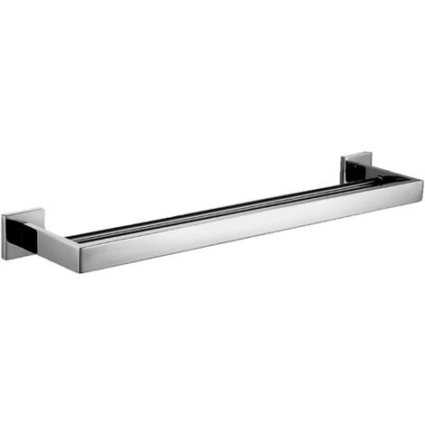 ZOLGINAH 304 en acier inoxydable barre de serviette double couche dans la salle de bains polie Chrome fini porte-serviette, monté sur le mur, 60 x 12.5 x 5.5cm (1/5)