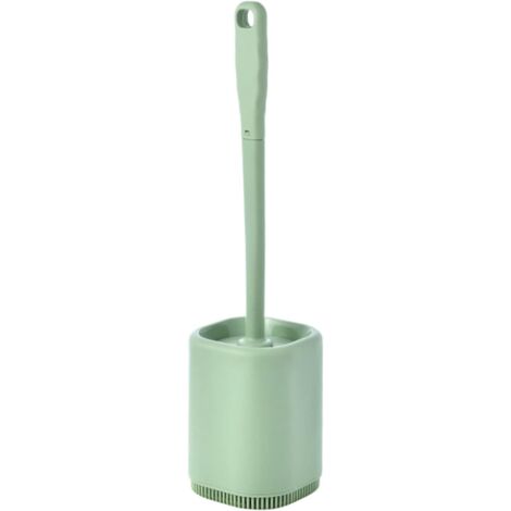 ZOLGINAH Brosse WC Silicone et Supports Brosse Toilettes WC Nettoyante en Profondeur,Balayette WC avec Long Manche en Plastique Antidérapant pour Nettoyer Le Coin des Toilettes,Vert (1/5)