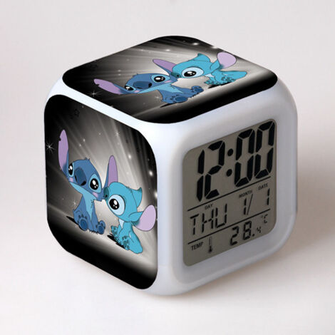 ZOLGINAH Petite Taille 3inch 8 cm,Stitch,Anime, Réveils numériques LED pour beb,Décoration de Chambre pour Les Enfants-10 (1/5)