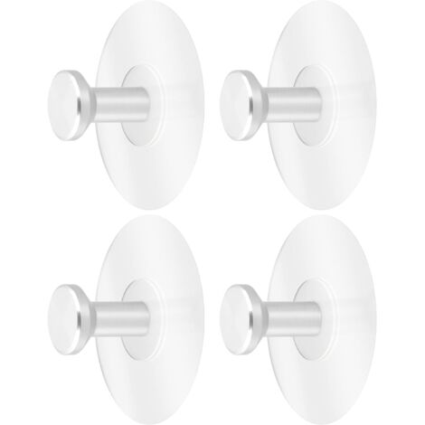 ZOLGINAH 4 Pcs Crochet Adhésif Salle de Bain, 6kg Max Crochet Serviette en Acier Inox, Porte Serviette Sans Perçage, Crochet Autocollant de Vêtements, Crochet Mural pour Douche, Cuisine (Argent) (1/5)