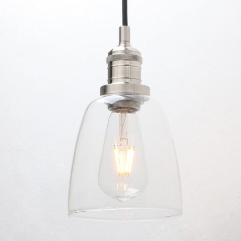ZOLGINAH Retro 3 Head Lustre Suspension avec 2m Cordon de suspension réglable Bell Abat-jour en verre Plafond 3 Lampes suspendues modernes pour cuisine Bar Chambre Salon Salle à manger (Brossé) (1/5)